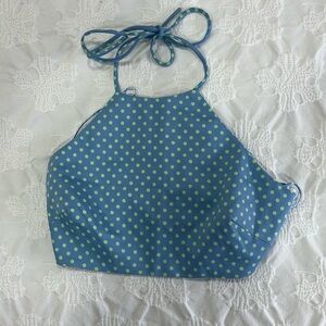Zara polka dot strappy crop top size small